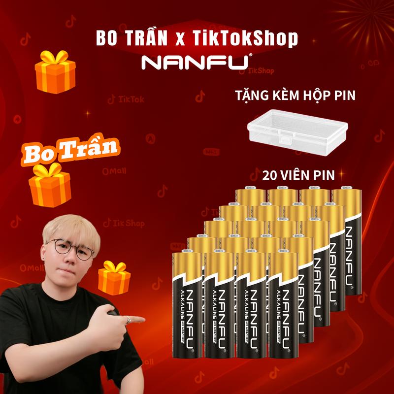 [NANFU X Bo Trần] Combo 20 Viên Pin Nanfu Alkaline AA/AAA Mạnh Gấp 6 Lần, Bền Lâu, Bảo Quản Đến 10 Năm - Tặng Kèm Hộp Đựng Pin