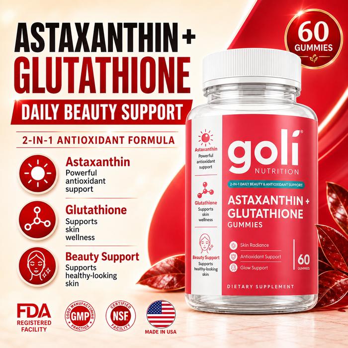 Gambar Goli Nutrition Daily Skin Support Gummies dengan Astaxanthin dan Glutathione Kombinasi Dua Nutrisi Isi 60 Gummy dari Goli Health Store Kota Tangerang Tokopedia