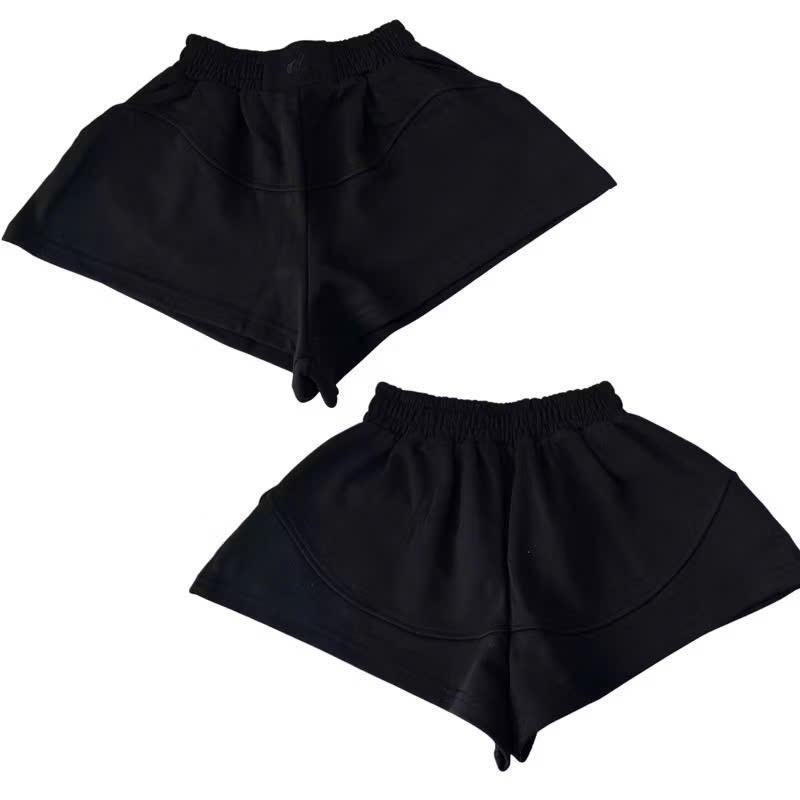 Quần chữ D nỉ HAI DA-  S490Short Nữ Dáng Cánh Bướm Thêu Chữ D Chạy Viền Trước Sau Lưng Bo Chun Co Dãn cạp chun 50-100kg 1
