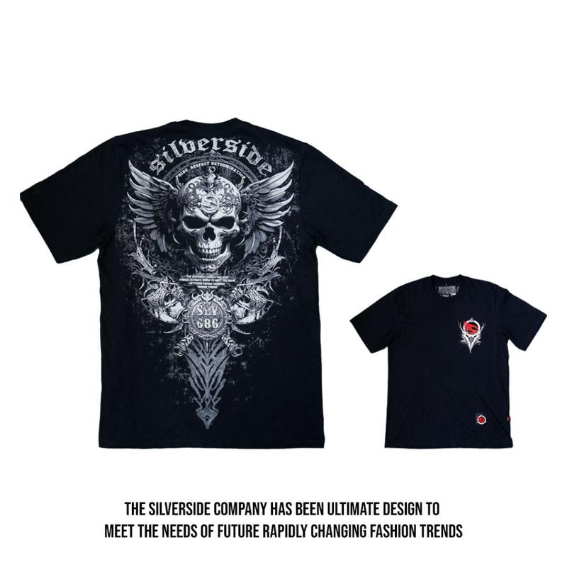 SILVERSIDE  DREAM SKULL  T-shirt / Kaos Distro Cowok/ Distro Cowok Combed Pria Band Katun Hitam 6