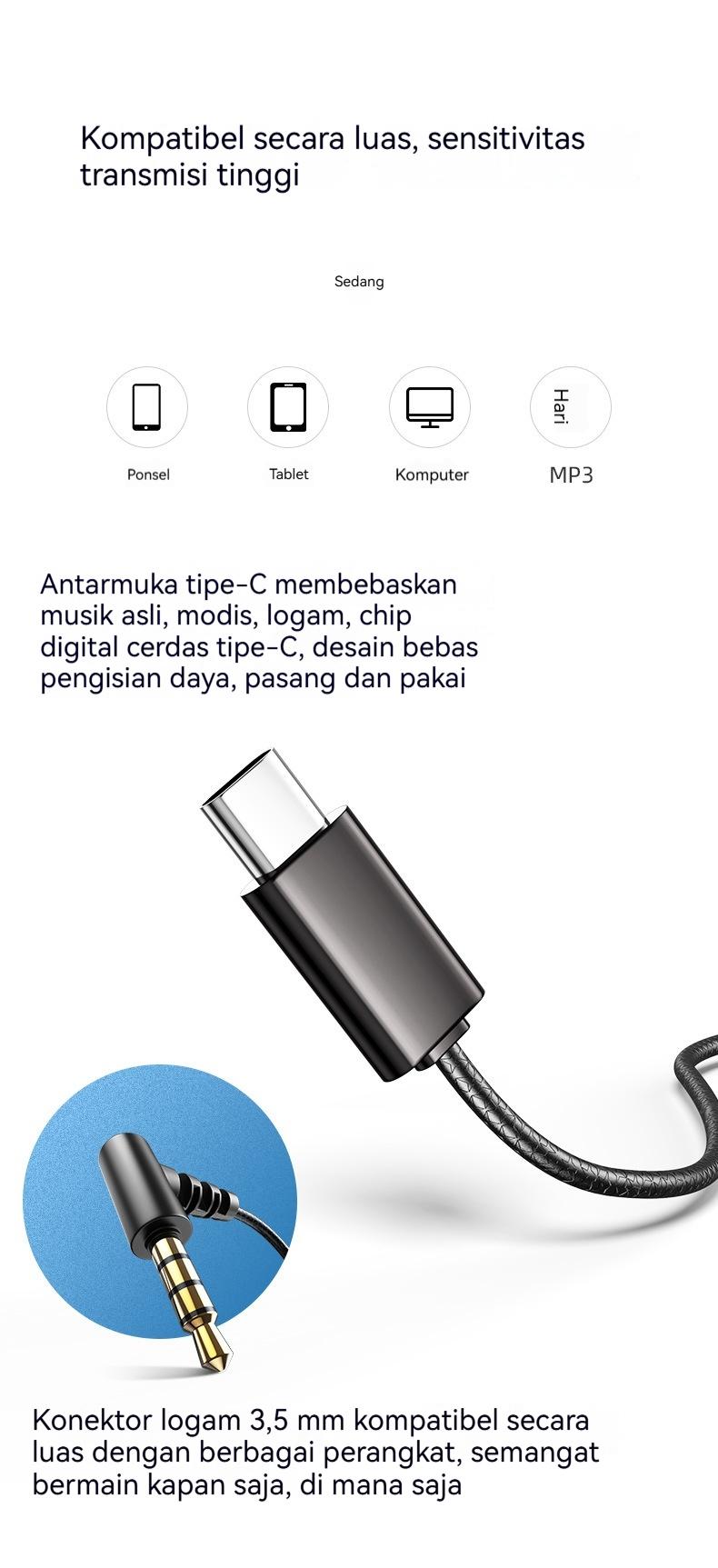 HP31 Headset Gaming In Ear Dual Mic Bisa Dilepas earphone Esports Kabel Type-C/3.5mm Earbuds