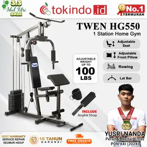 Home Gym Twen HG550 Hitam 1 Sisi dan Termurah Alat Fitness