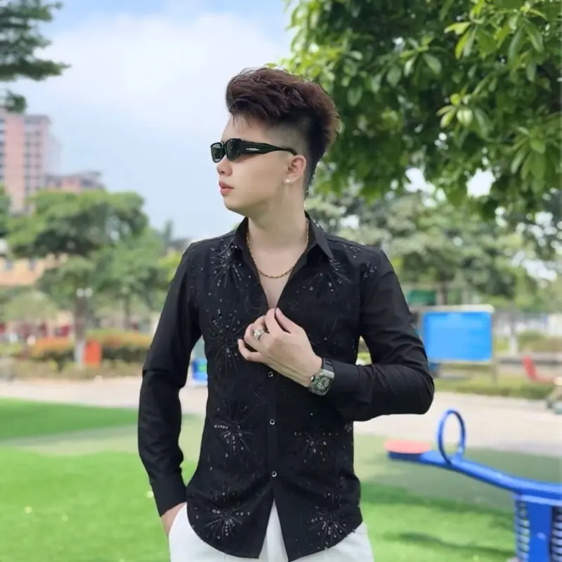 ÁO SƠ  MI THIẾT KẾ ĐÍNH KIM SA LUXURY Nam 1
