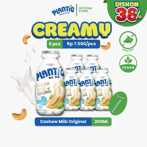 [PAKET CREAMY - 6 PCS] PLANTIQ Cashew Milk Original 200ml - Susu Kacang Mede Rasa Original - Non Dairy Milk Lactose Free