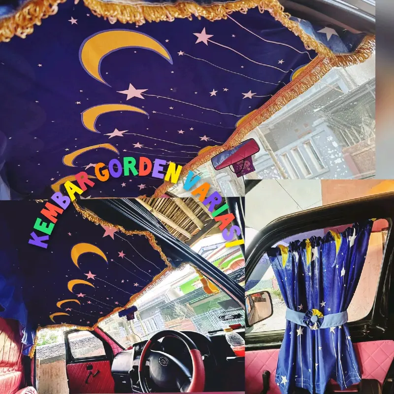 Aksesoris flapon 1set dengan tirai pintu mobil kiri kanan truk hino500 sejenisnya 4