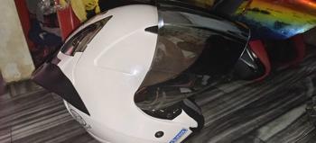 Product Review of KYT Galaxy Flat R Solid White I Flat Visor Iridium I Spoiler - Helm Half Face Motorcycle from 𝕽**𝖆 2