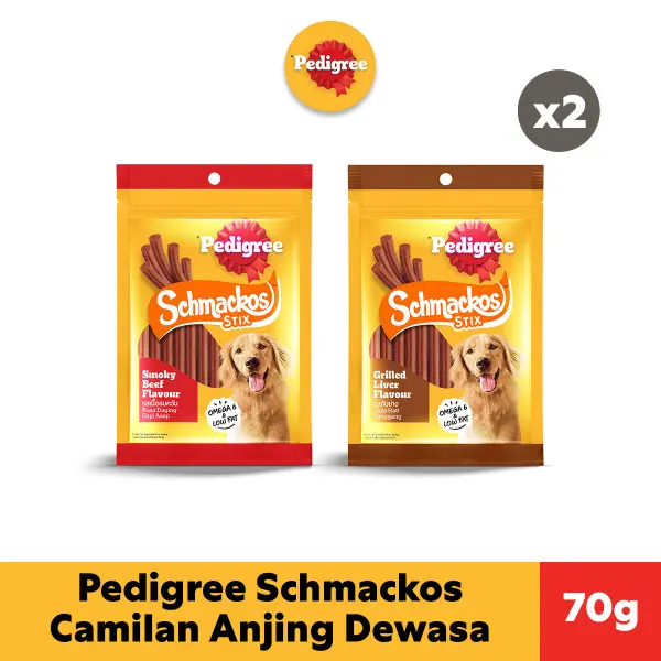 PEDIGREE SCHMACKOS STIX Snack Anjing 70g (2-Pack)