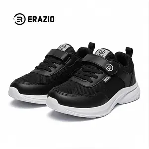 ERAZIO Sepatu Sekolah Anak Original Model Pylon Velcro Dan Tali Hitam Putih Sepatu Anak Laki Laki Dan Perempuan Pylon Ringan Terbaru Kualitas Premium Ukuran 30-37 Fashion