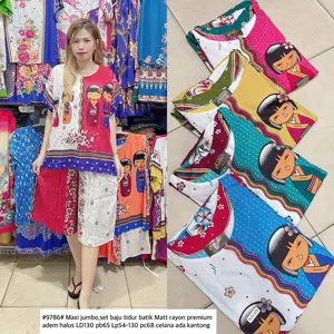 #9786 baju tidur set batik jumbo LD130
