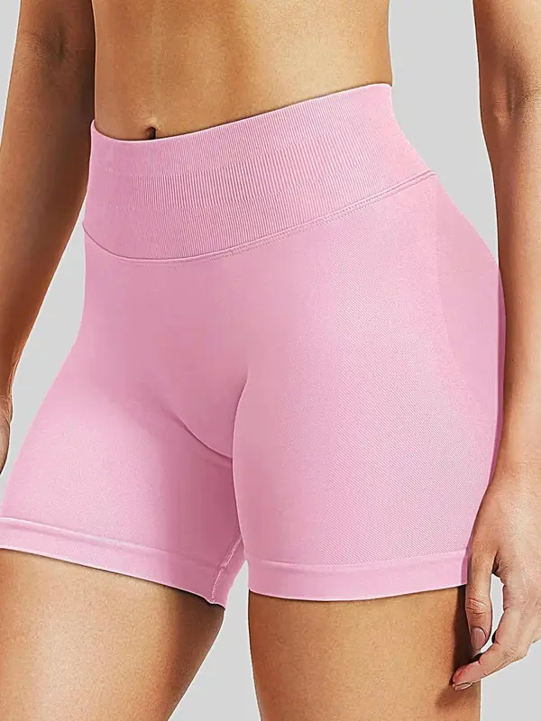 Women's Solid Color High Waist Shorts, Casual Comfy Breathable Skinny Shorts for Daily Wear, Ladies Bottoms for All Seasons 5