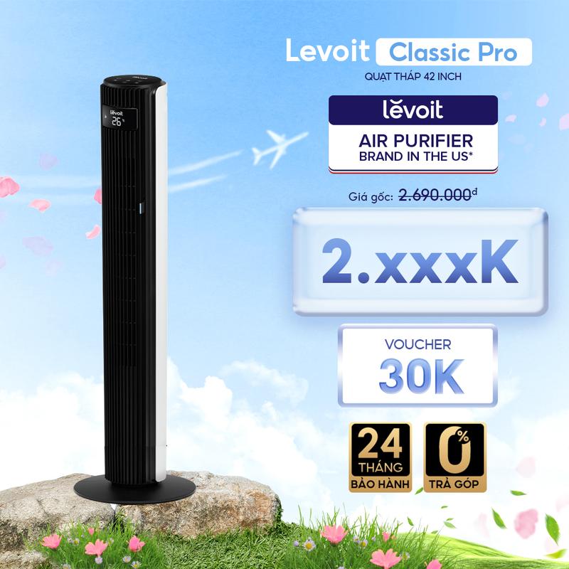 Quạt Tháp Thông Minh Levoit 42 inches | Cảm biến nhiệt độ - 12 cấp độ gió - Tiết kiệm điện năng | Bảo hành 2 năm