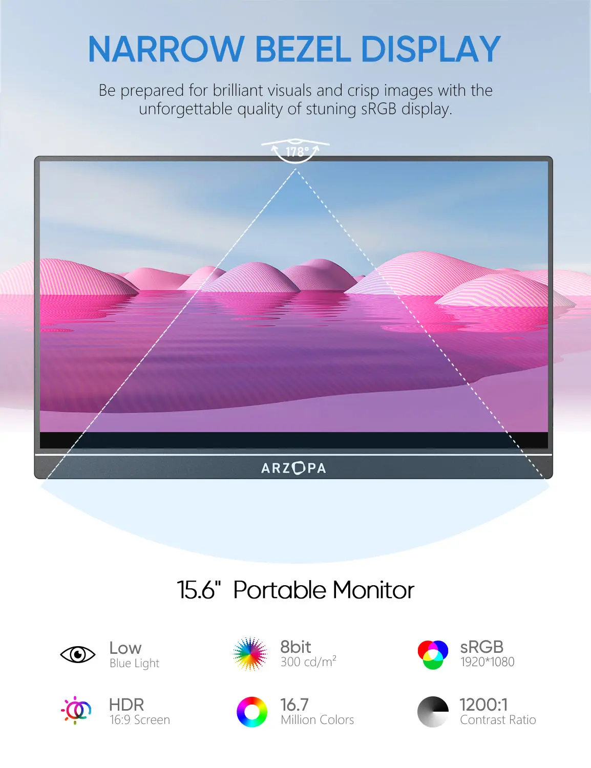 ARZOPA Màn hình di động,1920 * 1080P, Loại IPS, Tương thích với iPad, PC, Mac, Điện thoại, Xbox, Switch, PS4, USB-C và HDMI | BigBuy360 - bigbuy360.vn ARZOPA Màn hình di động,1920 * 1080P, Loại IPS, Tương thích với iPad, PC, Mac, Điện thoại, Xbox, Switch, PS4, USB-C và HDMI | BigBuy360 - bigbuy360.vn