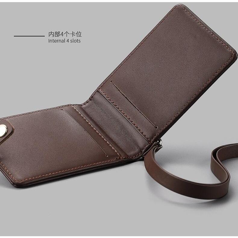 Product Introduction of Real Leather Badge Holder Clear ID Card Pouch Staff Work Chest Cards Name Tag Holders with Lanyard Business Formal Accessories 18