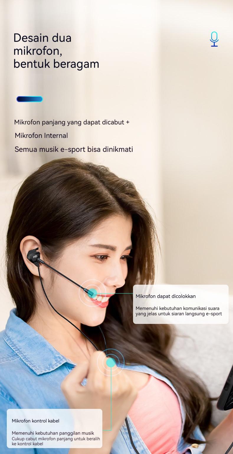 HP31 Headset Gaming In Ear Dual Mic Bisa Dilepas earphone Esports Kabel Type-C/3.5mm Earbuds