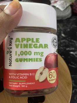 Product Review of Nature’s Key Vegan Apple Cider Vinegar Gummies (ACV) with Folic Acid, Vitamin B6, B12, Pomegranate, and Beet, 60 count from N**e 0