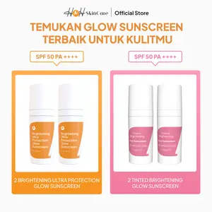HNH Skincare - Glow Sunscreen - Sunscreen Wajah SPF 50 PA++++ /  Tinted Sunscreen / Sunscreen Glowing Berminyak Mencerahkan Acid Kusam Berjerawat Facial Kosmetik Perawatan