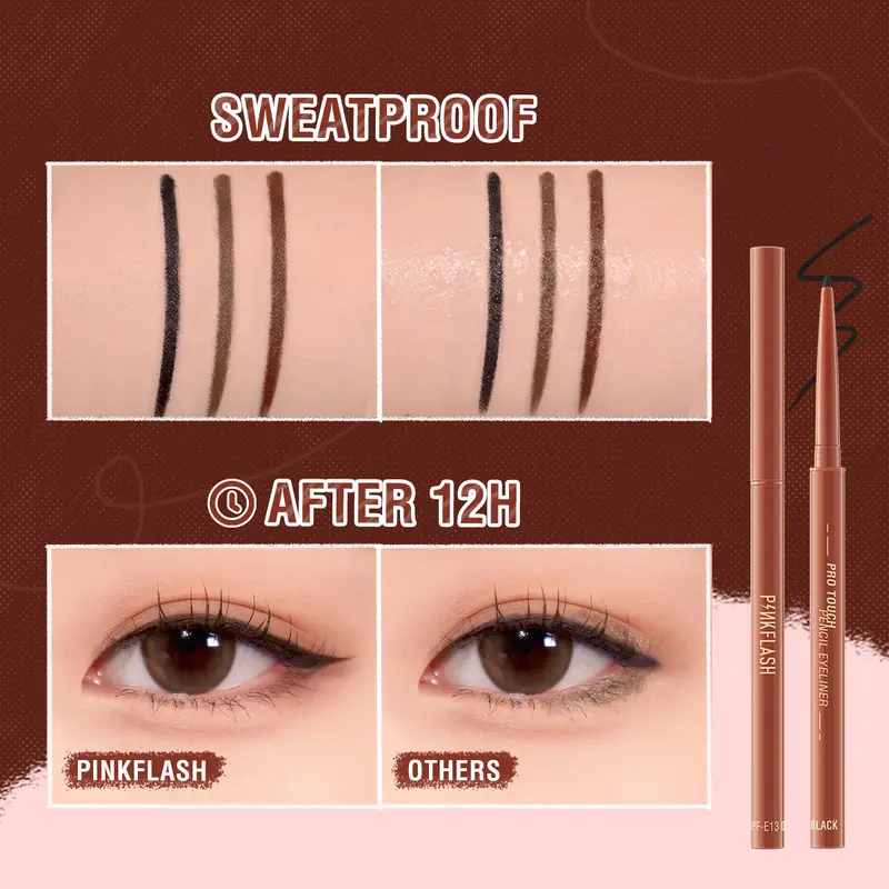 [Official] PINKFLASH#InfallibleLine Hyperfine Smooth Gel Eyeliner High Pigmented Multiple Colors Smudge-proof Breakup-proof Waterproof Long-lasting 4