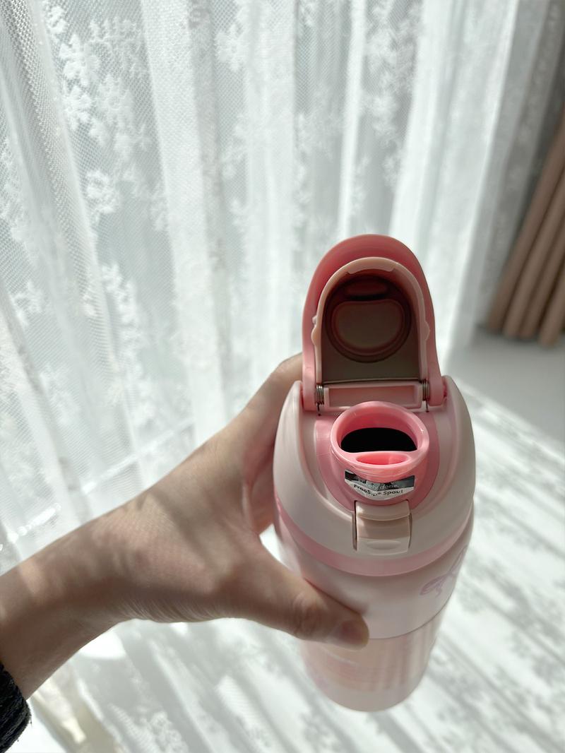 Product Introduction of (Kitty cat) Owala FreeSip Insulated Stainless Steel Sports Water Bottle with Straw, Thermos Cup Straw Bottle Portable Cup Sports Water Bottle Lid Mug Tumbler 15