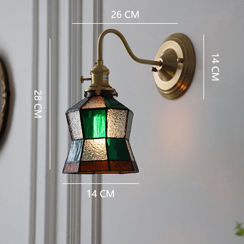 Product Introduction of Bedroom headboard Tiffany living room background wall light light luxury Nordic American retro corridor wall light 12
