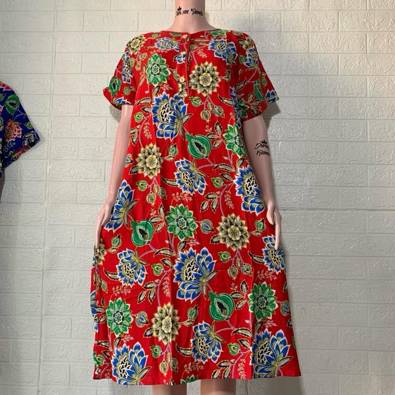 Daster Kencana Ungu 36 Label Merah LD 100 Busui Saku Dua  Cantik Kancing Menyusui Dress Tidur Wanita Nyaman Santai Simple 2