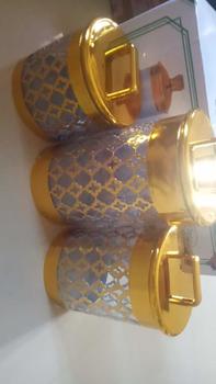 Product Review of [POL] COD Toples Maroko Akrilik Gold Set 3pcs | Toples Kedap Udara | Tempat Penyimpanan Makanan from k** 2