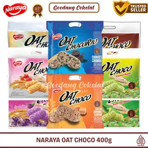 Naraya Oat Choco Chocolate Original Cokelat Coklat Pandan Green Tea Strawberry Sweet Potato 1 Pack = 400 gram