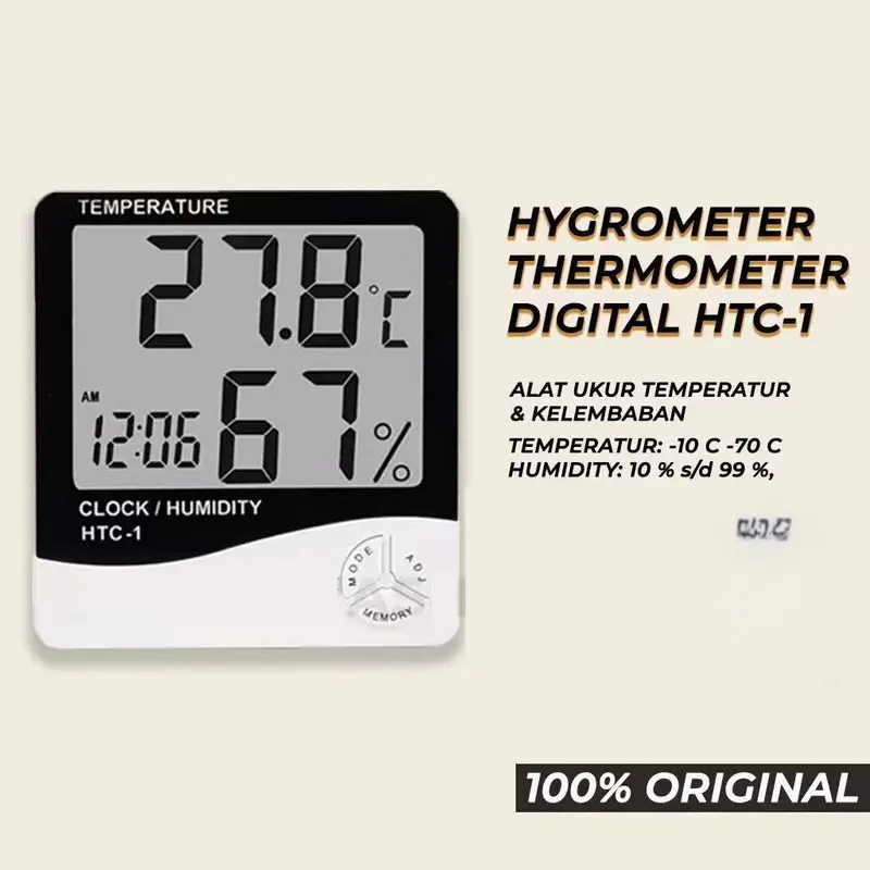 cod&ready HTC-1 Hygrometer Termometer Ruangan Digital Jam Thermometer Indoor HTC1 GLOBAL SHOP2008 6