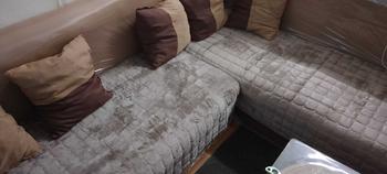 Product Review of Flannel Sofa Cushion Plush Soft Comfortable Sofa Mat Universal Full Cover Non-slip Thicken Fabric Sofa Cushion from A**e P**l 0