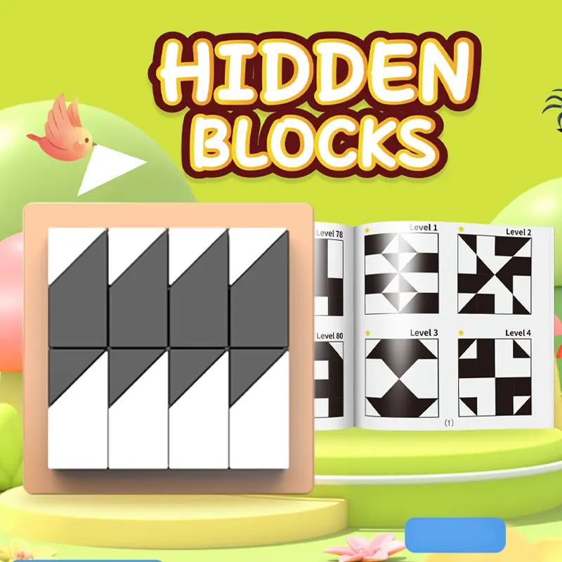 Hidden Blocks Warna Hitam dan Putih Mainan Puzzle Edukasi Anak 0