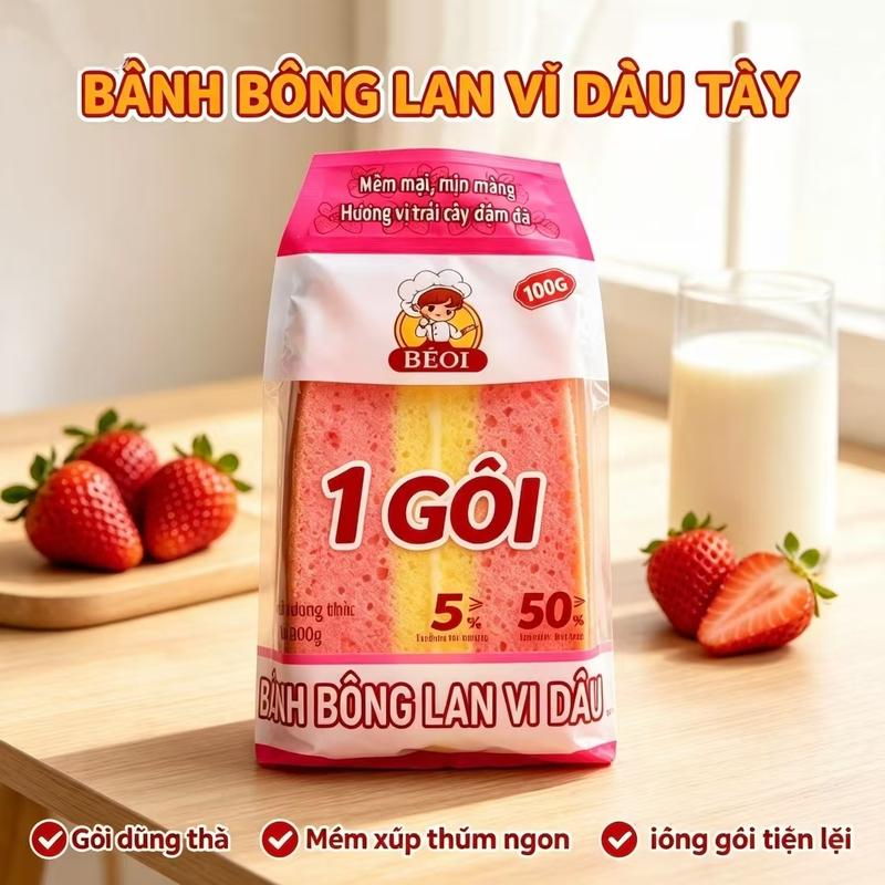 Bánh Bông Lan Tam Giác Vị Chocolate 100g, Bánh Xốp Nhân Kem Mềm Ngon Ăn Sáng &…