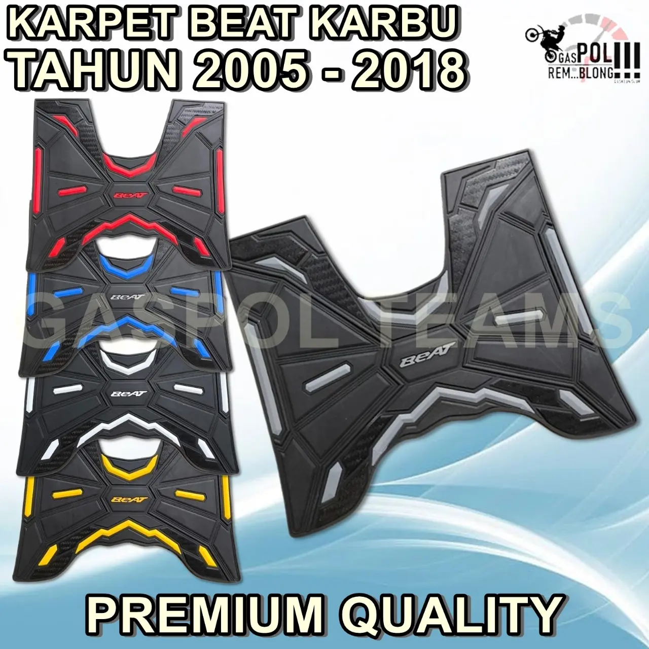 KARPET MOTOR BEAT CARBU KARBU FLOORMAT FLOOT MAT ALAS PIJAKAN KAKI BORDES KESET MOTOR BEAT 2005 - 2018 Sporty