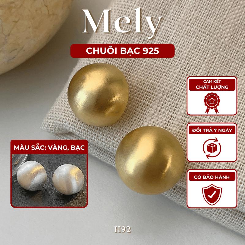  Bông tai hạt châu lớn màu bạc vàng cá tính hiện đại - Mely H92 