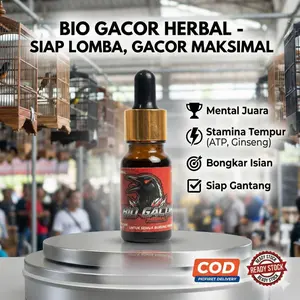 BIO GACOR Herbal - JURAGAN KICAU - Untuk Semua Burung Kicau Gacor Bongkar Isian 10 ML