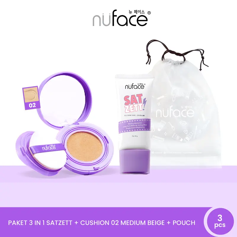 [FYC] Nuface Satzett Glowing Cream 30gr + Nuface Flawless Serum Cushion + Free Tas Serut 1