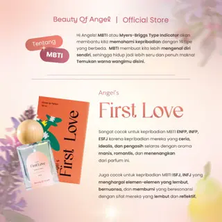 Beauty of Angel First Love Extrait de Parfume | Parfum unisex premium longlasting Pear Perfume Cair Wangi Vanila Peony Elegant Orange Box 5
