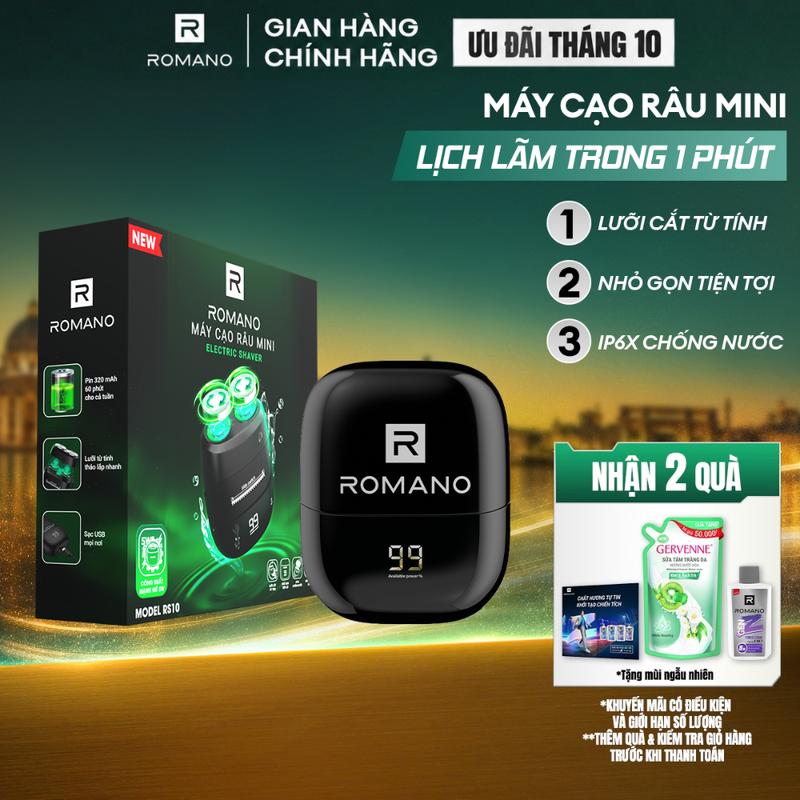 Máy cạo râu Romano lưỡi cắt từ tính, công suất mạnh mẽ 5W, chống nước IPX6 - Lịch lãm trong 1 phút