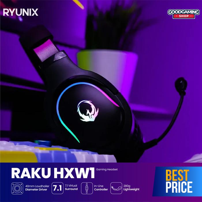 Gambar Sades Ryunix RAKU HXW1 / HX-W1 / HX-W 1 Wired Headset Gaming with 7.1 Virtual Surround - Gaming Headset dari GOODGAMINGSHOP Kota Administrasi Jakarta Pusat Tokopedia