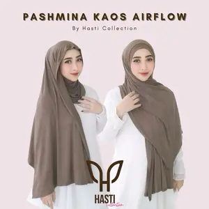 HASTI - Pashmina Kaos Airflow Meleyot Basic Kaos Rayon airflowcool tech ringan jatuh