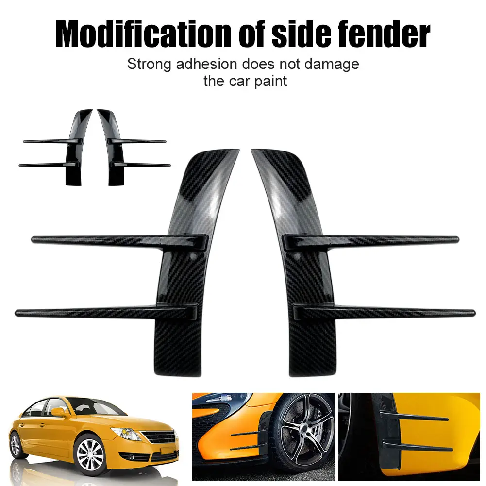 1Pair Car Side Fender Vents Decal ABS Stickers Carbon Fiber Air Flow Intake Grille for Mercedes Benz A180 A200 A220 W177 Decor
