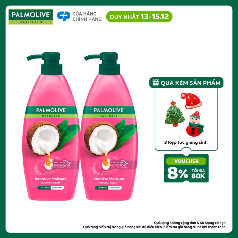 Duy nhất 13-15.12 Bộ 2 dầu gội Palmolive Naturals chiết xuất thiên nhiên Chăm Sóc Tóc và Dưỡng Tóc bồng bềnh 600ML x2 phù hợp cho Nữ và Nam