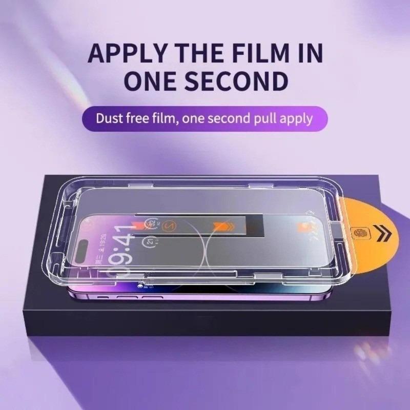 Kính Cường Lực iPhone Khung Tự Dán, Tự Hút Bụi, Chống Nhìn Trộm, Full Màn - Ốp…