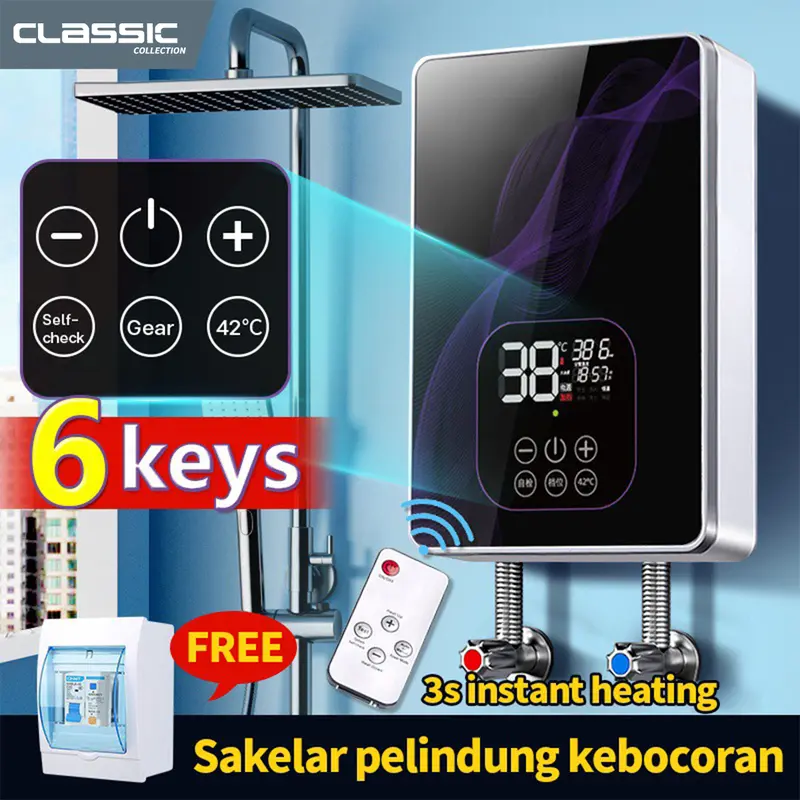 Water heater / pemanas air listrik hemat energi untuk kamar mandi anda / pemanas air listrik instan-nikmati air hangat 0