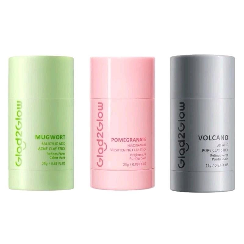 Glad2Glow Clay Stick Pomegranate | Mugwort | Volcano 25 gr Masker Acid Claymask mask g2g pembersih 1