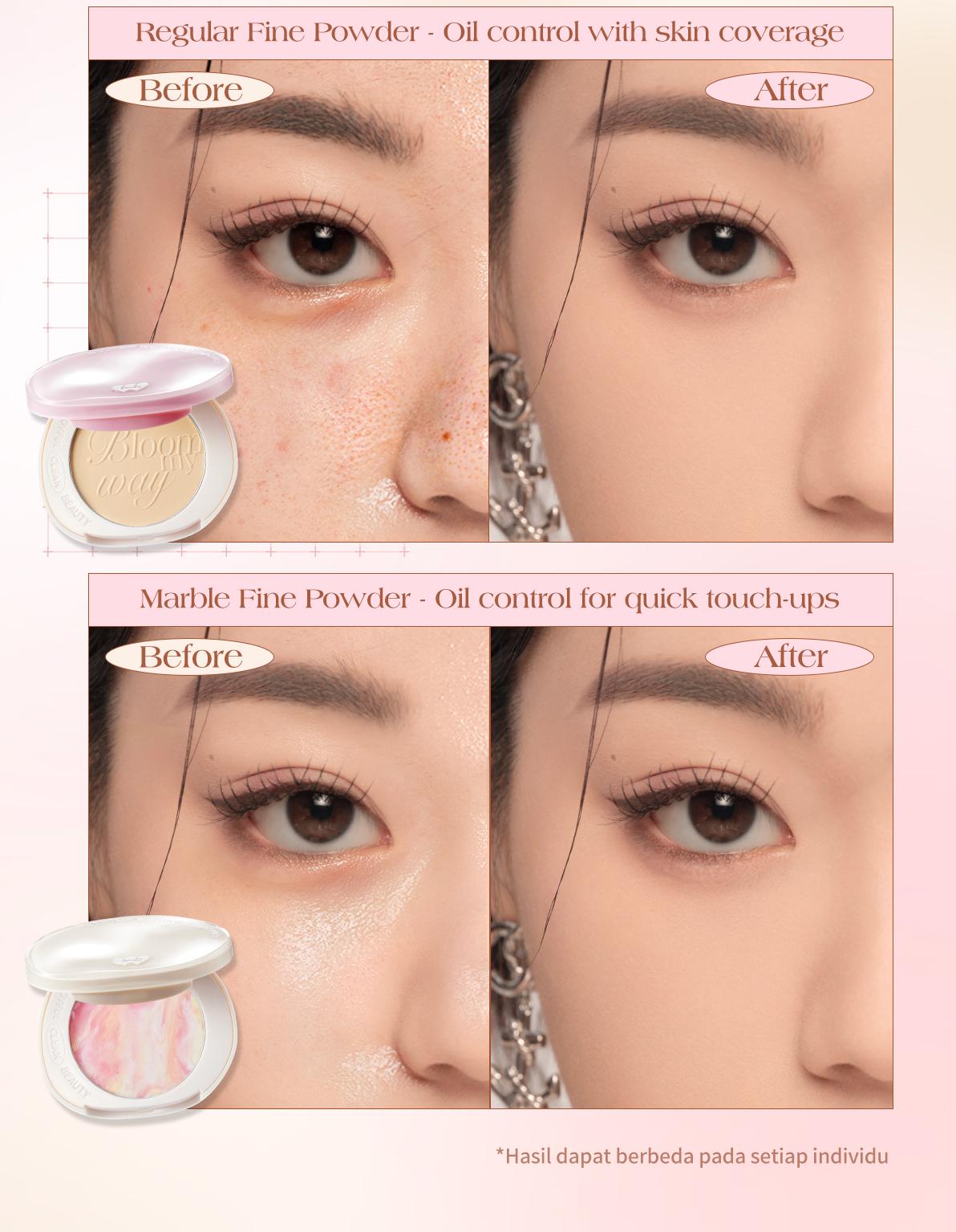 【EXCLUSIVE】BNB barenbliss Bloomatte Fine to Refine Compact Powder 6g | Instant Oil Control 24 Jam Menahan Minyak Bedak Tabur Bedak Padat Translusent Powder Kosmetik Ringan Tahan Lama Matte Finish Menghaluskan Pori Non-Clogging Non-Comedogenic