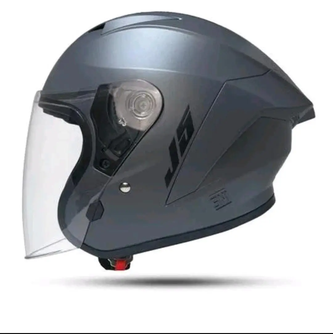 MLA Helm Half Face LNY J5 GREY Kaca Visor Bening Helm Premium SNI-COD Busa Knockdown Tali Mickrolock ABS Thermoplastic - Motorcycle