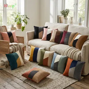Bantal Sofa Patchwork Estetik Aesthetic | Cushion Dekorasi Ruang Tamu Kekinian | Bantal Hias Minimalis untuk Sofa & Kamar