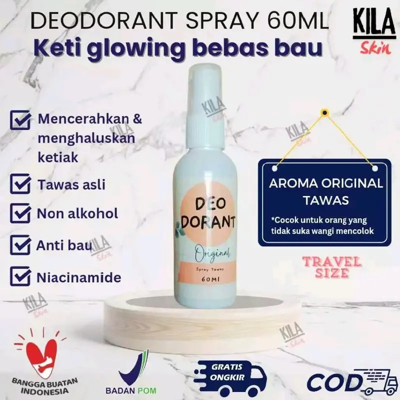 (BPOM) DAPAT 3 DEODORANT ORIGINAL SPRAY TAWAS 60ML MENCERAHKAN KETIAK MENGHILANGKAN BAU BADAN Wangi DEODORANT SPRAY PENGHILANG BAU KETIAK PENCERAH KETIAK DEODORANT SPRAY MENCERAHKAN DEODORANTS TAWAS Antiperspiran Non Alkohol Anti-Keringat 6