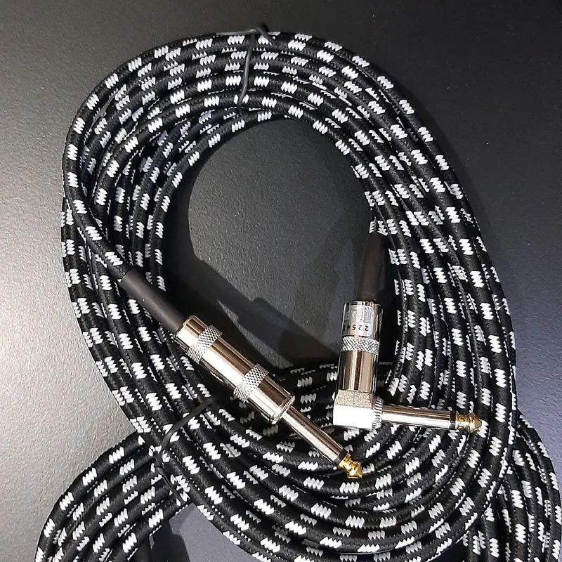 Kabel jack L instrument Gitar listrik / elektrik , Bass listrik / Elektrik , Keyboard - Braided emas 3 - 6 meter – Low Noise 7
