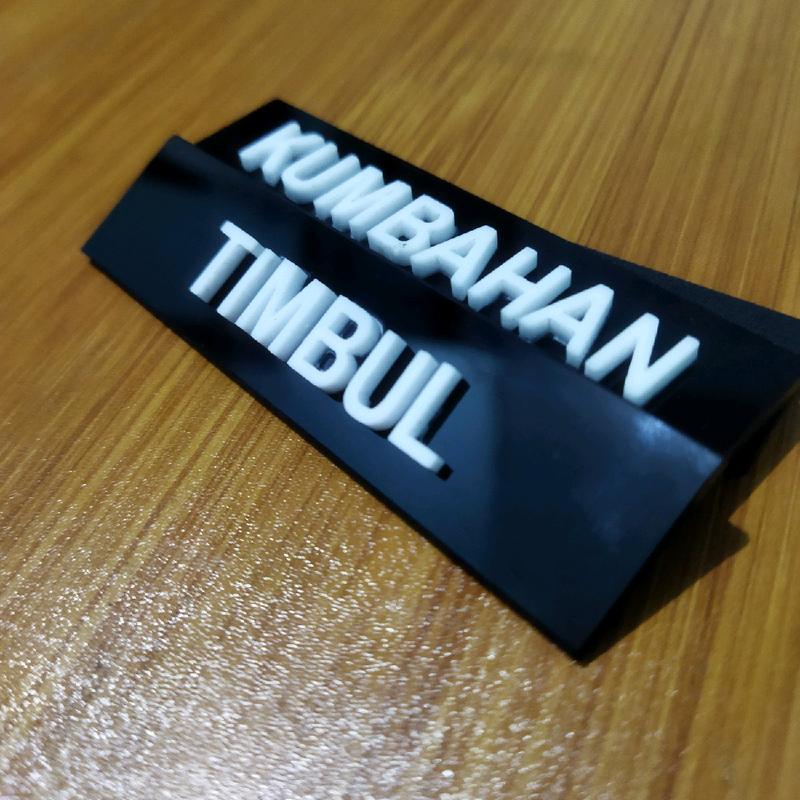 Name Tag 3D Nama Dada Timbul Magnet (Max 11 Huruf) 3