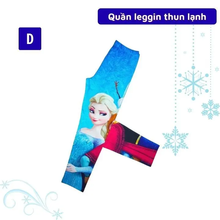 Quần leggin bé gái đẹp hình Elsa Pony từ 23-45kg - quần legging -thun lạnh 3